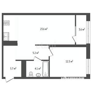 1-к квартира, вторичка, 54м2, 4/9 этаж