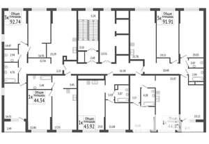 3-к квартира, сданный дом, 93м2, 2/13 этаж