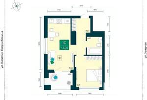 1-к квартира, вторичка, 47м2, 16/17 этаж