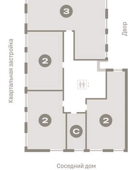 2-к квартира, вторичка, 71м2, 2/8 этаж