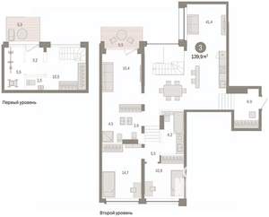 3-к квартира, вторичка, 140м2, 1/8 этаж