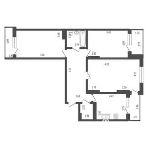 3-к квартира, вторичка, 145м2, 14/25 этаж