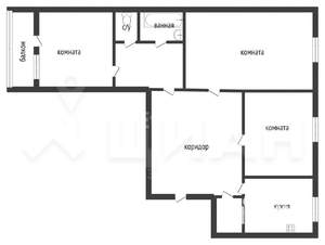 3-к квартира, вторичка, 69м2, 5/9 этаж