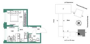 2-к квартира, вторичка, 29м2, 8/25 этаж