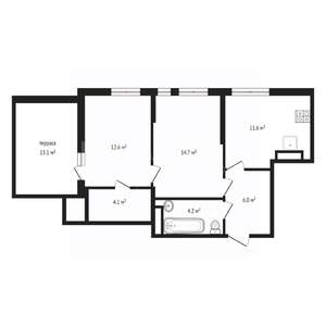 2-к квартира, вторичка, 66м2, 25/25 этаж