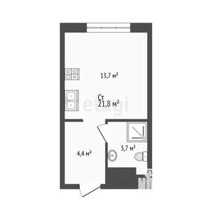 Студия квартира, вторичка, 22м2, 14/23 этаж