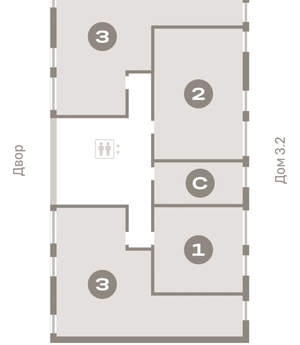 3-к квартира, вторичка, 88м2, 3/25 этаж