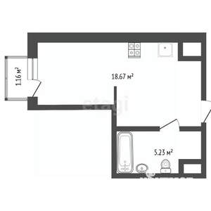 Студия квартира, вторичка, 25м2, 10/24 этаж