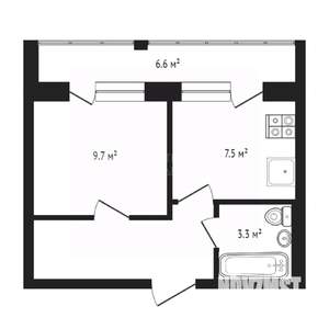 1-к квартира, вторичка, 31м2, 4/4 этаж