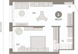 1-к квартира, вторичка, 49м2, 3/17 этаж