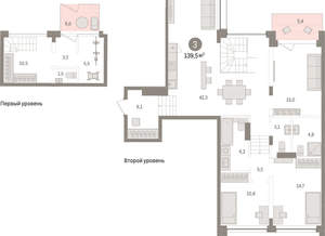 3-к квартира, вторичка, 140м2, 1/8 этаж