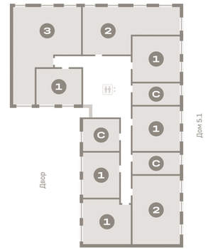 2-к квартира, вторичка, 78м2, 5/16 этаж