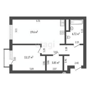 1-к квартира, вторичка, 50м2, 3/13 этаж