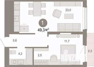 1-к квартира, вторичка, 49м2, 13/17 этаж