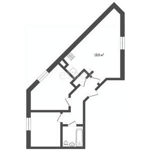 2-к квартира, вторичка, 73м2, 15/16 этаж