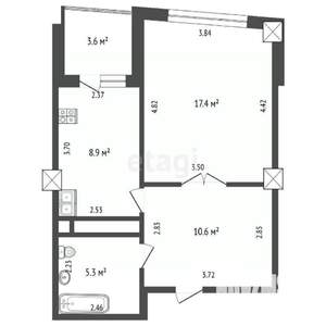 1-к квартира, вторичка, 42м2, 2/15 этаж