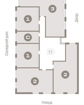 2-к квартира, вторичка, 68м2, 2/17 этаж