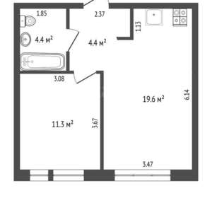 1-к квартира, вторичка, 40м2, 4/24 этаж