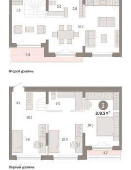 3-к квартира, вторичка, 109м2, 6/8 этаж