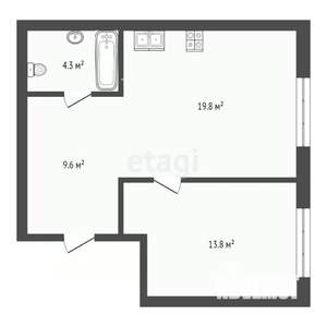 1-к квартира, вторичка, 48м2, 7/8 этаж