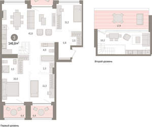 3-к квартира, вторичка, 147м2, 4/8 этаж