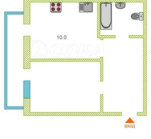 1-к квартира, вторичка, 45м2, 7/9 этаж