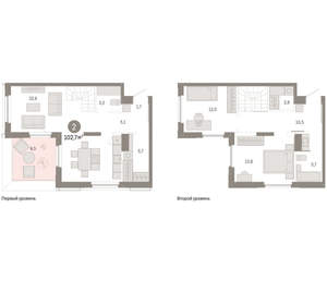 2-к квартира, вторичка, 103м2, 15/16 этаж
