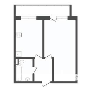 1-к квартира, вторичка, 28м2, 3/5 этаж