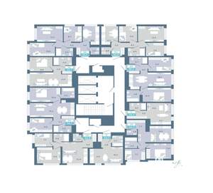 1-к квартира, строящийся дом, 37м2, 19/25 этаж