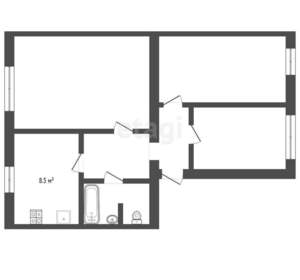 2-к квартира, вторичка, 69м2, 4/5 этаж