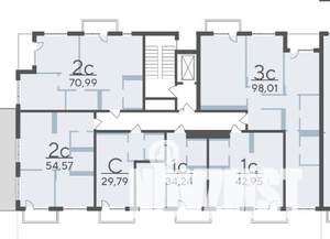 1-к квартира, вторичка, 34м2, 2/17 этаж