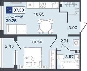 1-к квартира, вторичка, 37м2, 2/8 этаж