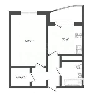 1-к квартира, вторичка, 41м2, 6/14 этаж