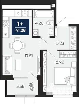 1-к квартира, вторичка, 41м2, 3/23 этаж