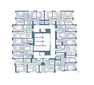 2-к квартира, строящийся дом, 47м2, 25/25 этаж