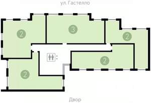 2-к квартира, вторичка, 68м2, 8/16 этаж