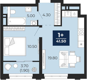 1-к квартира, вторичка, 42м2, 14/24 этаж
