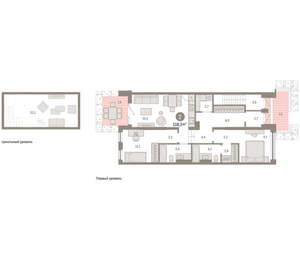 2-к квартира, вторичка, 118м2, 1/9 этаж