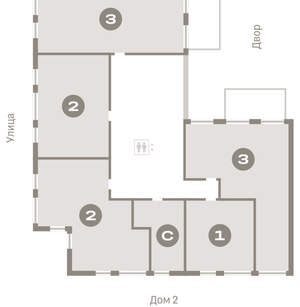 2-к квартира, вторичка, 93м2, 2/25 этаж