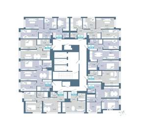 3-к квартира, строящийся дом, 55м2, 11/25 этаж