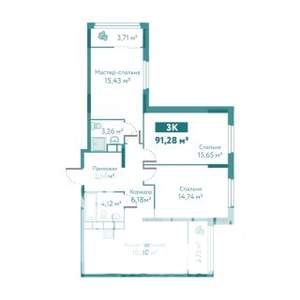 3-к квартира, вторичка, 91м2, 5/10 этаж