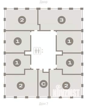 1-к квартира, вторичка, 55м2, 16/17 этаж