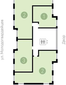 2-к квартира, вторичка, 97м2, 9/16 этаж
