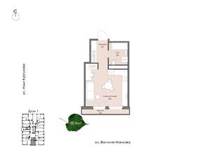 1-к квартира, вторичка, 28м2, 8/24 этаж