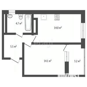 1-к квартира, вторичка, 40м2, 4/16 этаж
