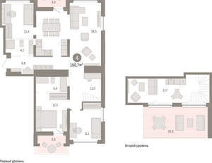 4-к квартира, вторичка, 151м2, 7/8 этаж