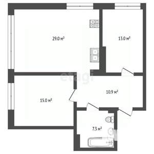 2-к квартира, вторичка, 74м2, 7/15 этаж