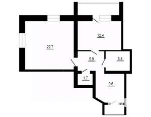 1-к квартира, вторичка, 58м2, 3/8 этаж