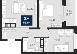2-к квартира, вторичка, 61м2, 15/22 этаж