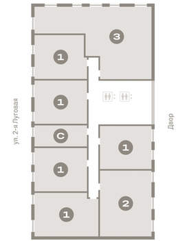 2-к квартира, вторичка, 74м2, 3/16 этаж
